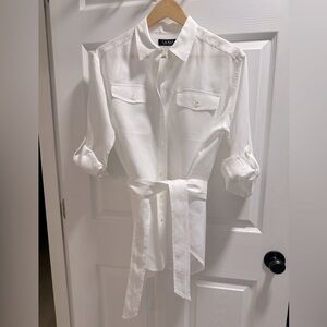 Ralph Lauren Like-New Relaxed-Fit Belted Linen Shirt